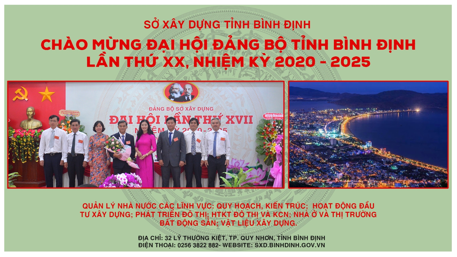 NHIỆT LIỆT CHÀO MỪNG ĐẠI HỘI ĐẠI BIỂU ĐẢNG BỘ TỈNH BÌNH ĐỊNH LẦN THỨ XX, NHIỆM KỲ 2020-2025